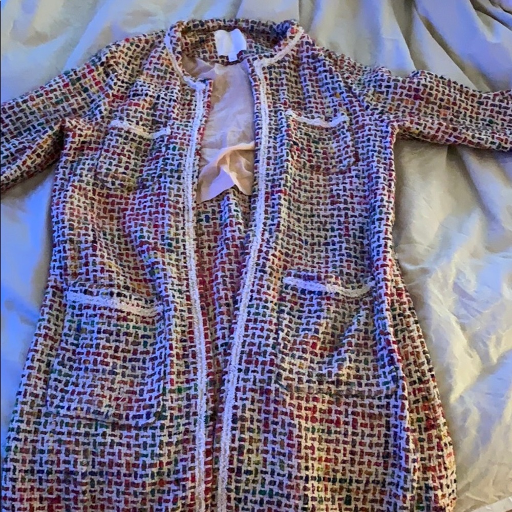 Anthropologie Multi color wool coat medium